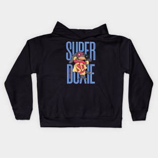 Cute Super Hero Dachshund Dog Gold Cape Kids Hoodie